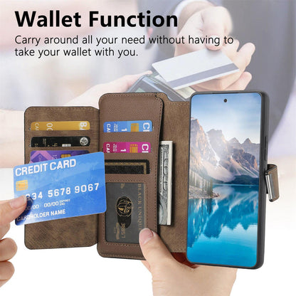 For Redmi K90 Pro Max / Poco F8 Ultra CaseNeo MagSafe RFID Anti-theft Zipper Wallet Retro Leather Phone Case(Brown)