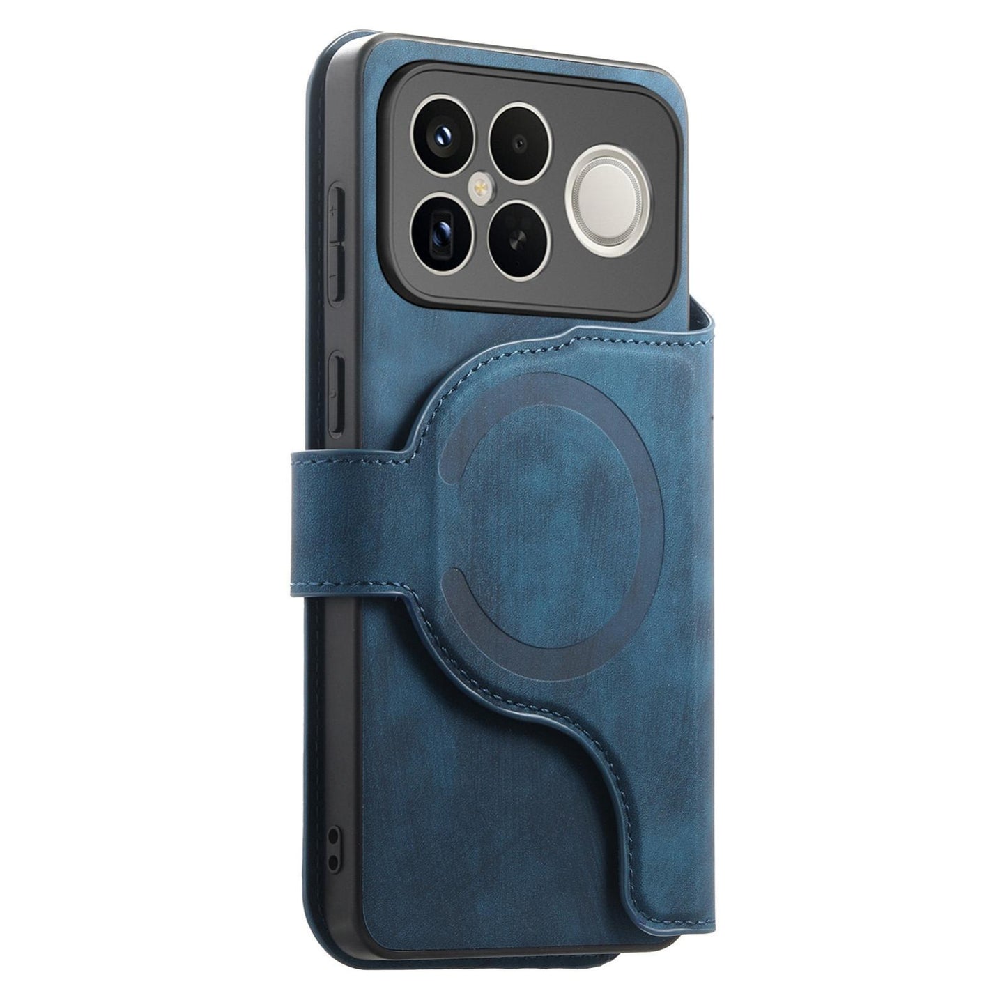 For Redmi K90 Pro Max / Poco F8 Ultra CaseNeo MagSafe RFID Anti-theft Zipper Wallet Retro Leather Phone Case(Blue)