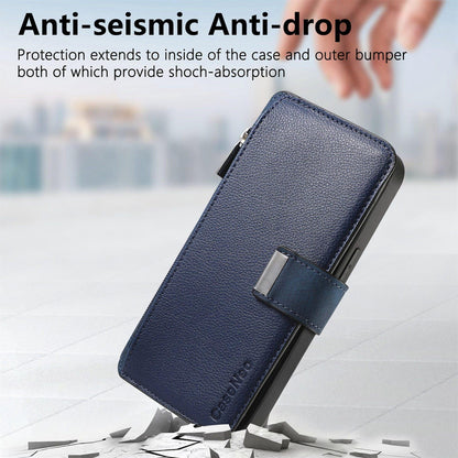 For Redmi K90 Pro Max / Poco F8 Ultra CaseNeo MagSafe RFID Anti-theft Zipper Wallet Retro Leather Phone Case(Blue)
