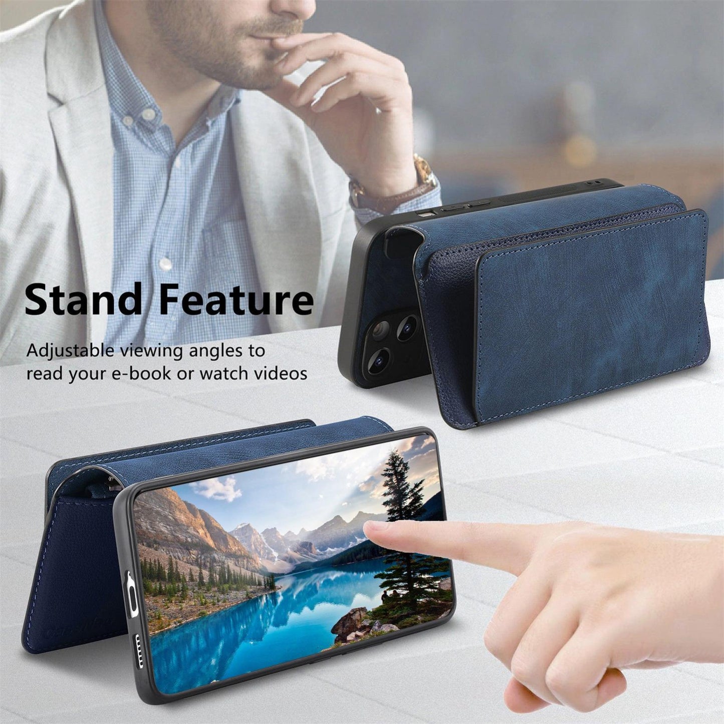 For Redmi K90 Pro Max / Poco F8 Ultra CaseNeo MagSafe RFID Anti-theft Zipper Wallet Retro Leather Phone Case(Blue)