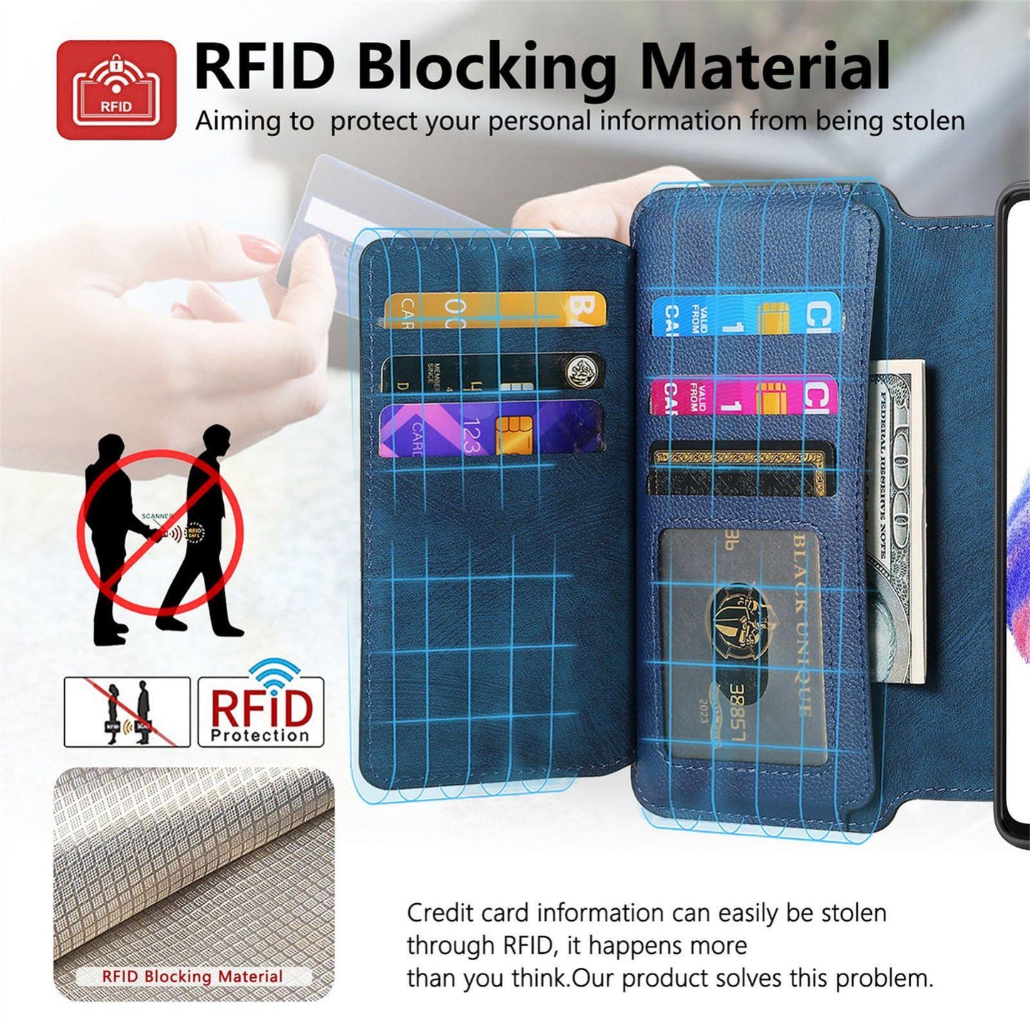 For Redmi K90 Pro Max / Poco F8 Ultra CaseNeo MagSafe RFID Anti-theft Zipper Wallet Retro Leather Phone Case(Blue)