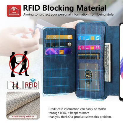 For Redmi K90 Pro Max / Poco F8 Ultra CaseNeo MagSafe RFID Anti-theft Zipper Wallet Retro Leather Phone Case(Blue)