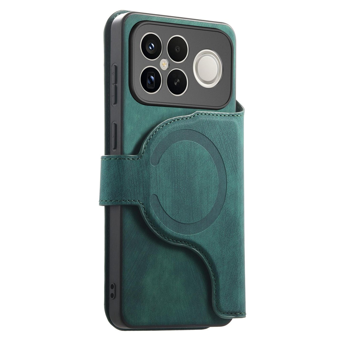 For Redmi K90 Pro Max / Poco F8 Ultra CaseNeo MagSafe RFID Anti-theft Zipper Wallet Retro Leather Phone Case(Green)