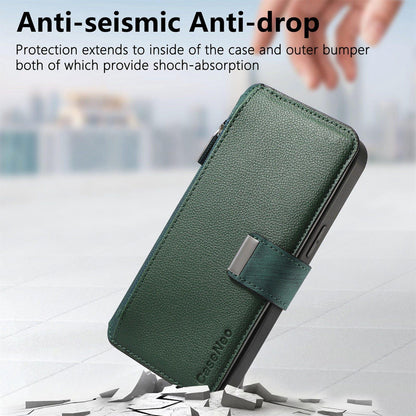 For Redmi K90 Pro Max / Poco F8 Ultra CaseNeo MagSafe RFID Anti-theft Zipper Wallet Retro Leather Phone Case(Green)