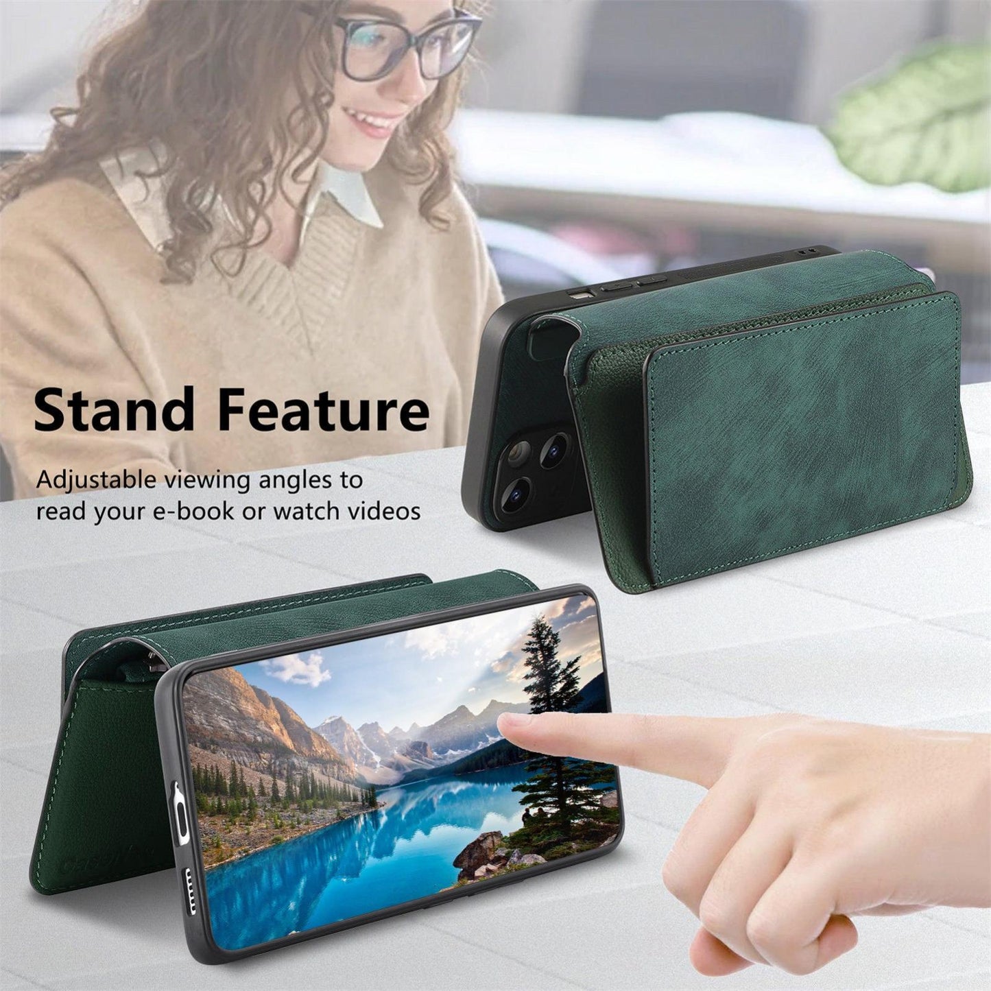 For Redmi K90 Pro Max / Poco F8 Ultra CaseNeo MagSafe RFID Anti-theft Zipper Wallet Retro Leather Phone Case(Green)