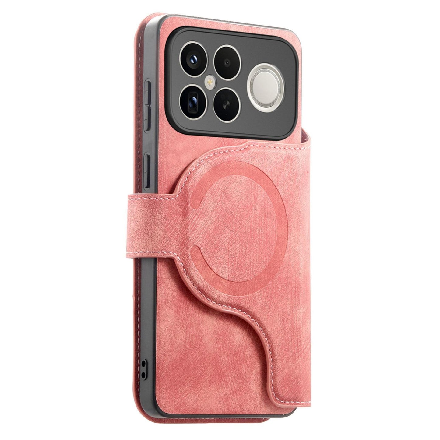 For Redmi K90 Pro Max / Poco F8 Ultra CaseNeo MagSafe RFID Anti-theft Zipper Wallet Retro Leather Phone Case(Pink)