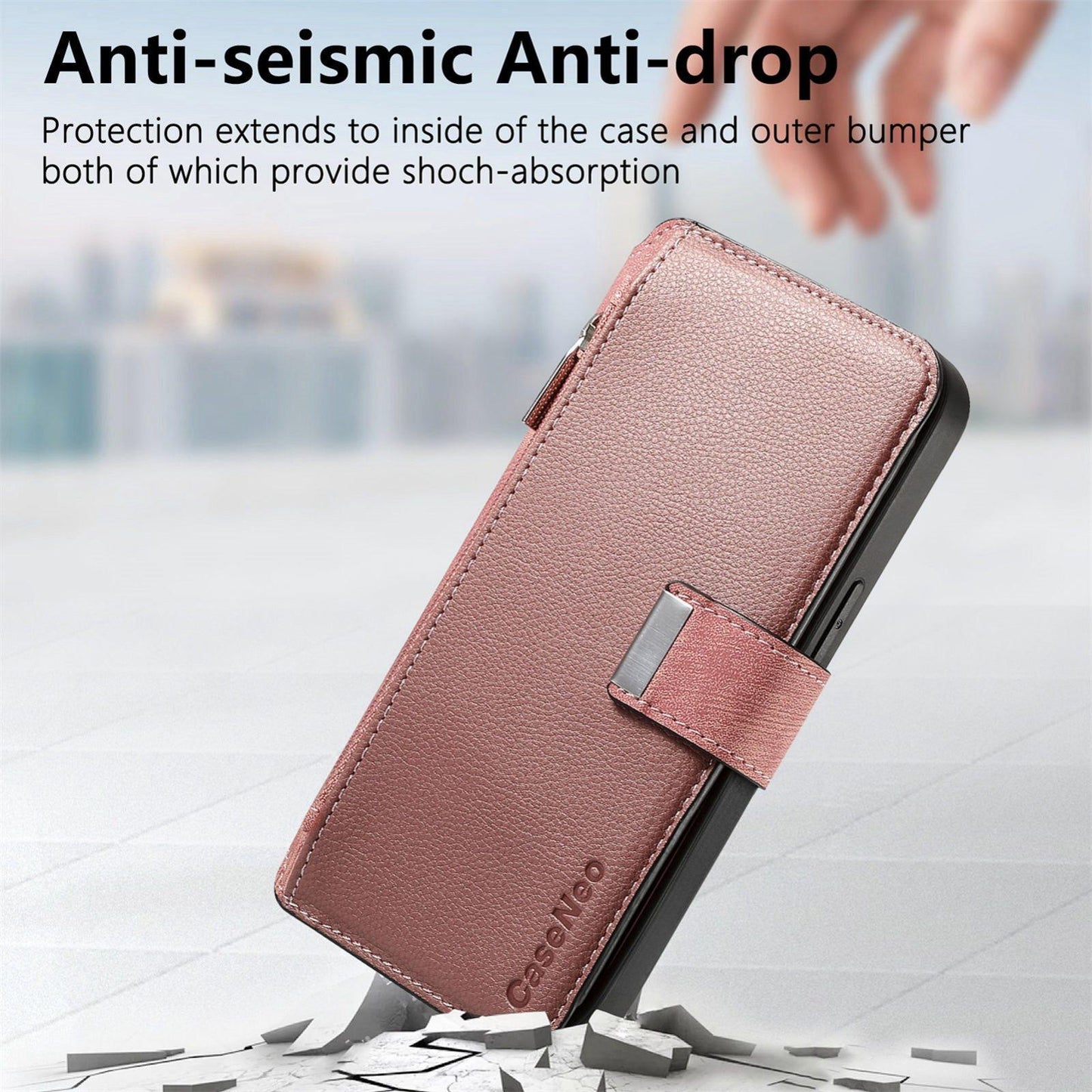 For Redmi K90 Pro Max / Poco F8 Ultra CaseNeo MagSafe RFID Anti-theft Zipper Wallet Retro Leather Phone Case(Pink)