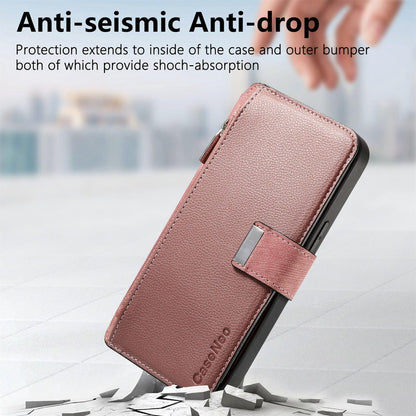 For Redmi K90 Pro Max / Poco F8 Ultra CaseNeo MagSafe RFID Anti-theft Zipper Wallet Retro Leather Phone Case(Pink)