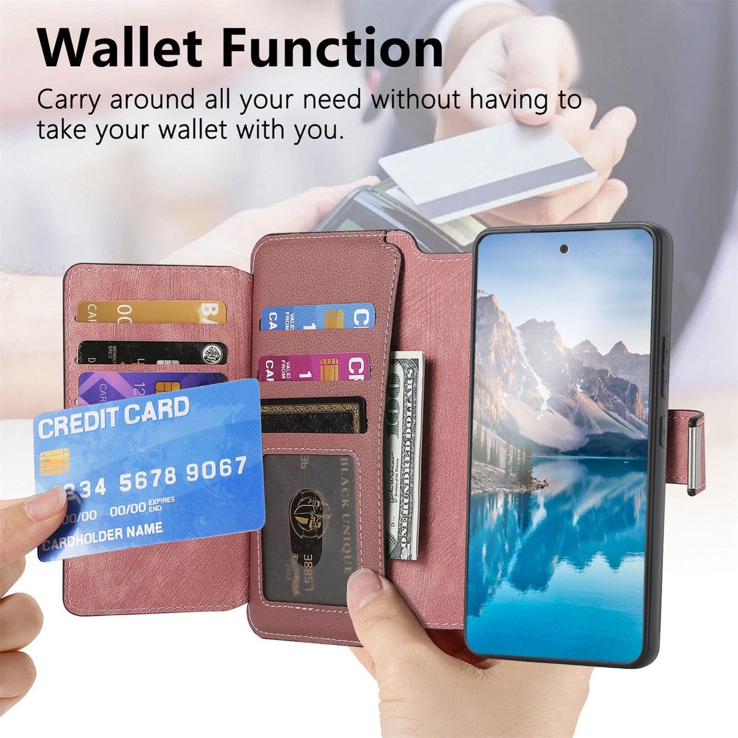 For Redmi K90 Pro Max / Poco F8 Ultra CaseNeo MagSafe RFID Anti-theft Zipper Wallet Retro Leather Phone Case(Pink)