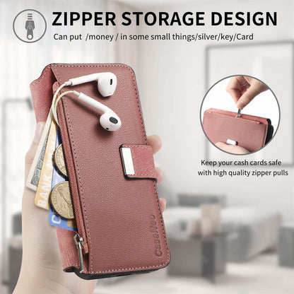 For Redmi K90 Pro Max / Poco F8 Ultra CaseNeo MagSafe RFID Anti-theft Zipper Wallet Retro Leather Phone Case(Pink)