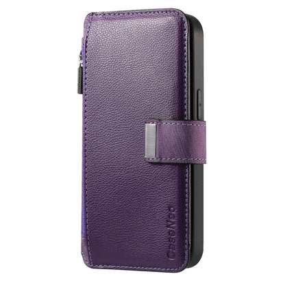 For Redmi K90 Pro Max / Poco F8 Ultra CaseNeo MagSafe RFID Anti-theft Zipper Wallet Retro Leather Phone Case(Purple)