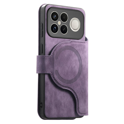 For Redmi K90 Pro Max / Poco F8 Ultra CaseNeo MagSafe RFID Anti-theft Zipper Wallet Retro Leather Phone Case(Purple)