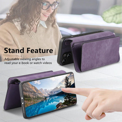 For Redmi K90 Pro Max / Poco F8 Ultra CaseNeo MagSafe RFID Anti-theft Zipper Wallet Retro Leather Phone Case(Purple)