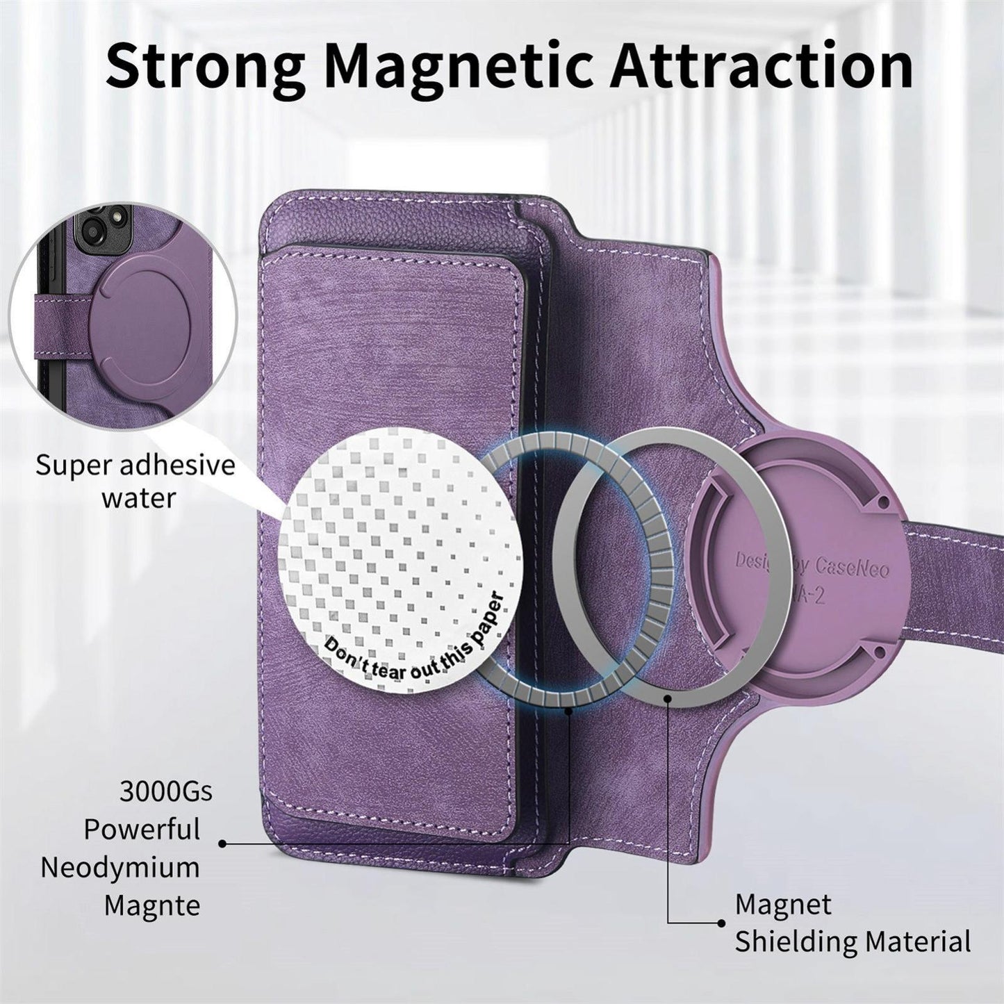 For Redmi K90 Pro Max / Poco F8 Ultra CaseNeo MagSafe RFID Anti-theft Zipper Wallet Retro Leather Phone Case(Purple)