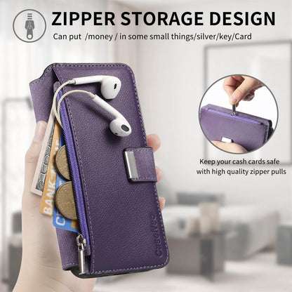 For Redmi K90 Pro Max / Poco F8 Ultra CaseNeo MagSafe RFID Anti-theft Zipper Wallet Retro Leather Phone Case(Purple)