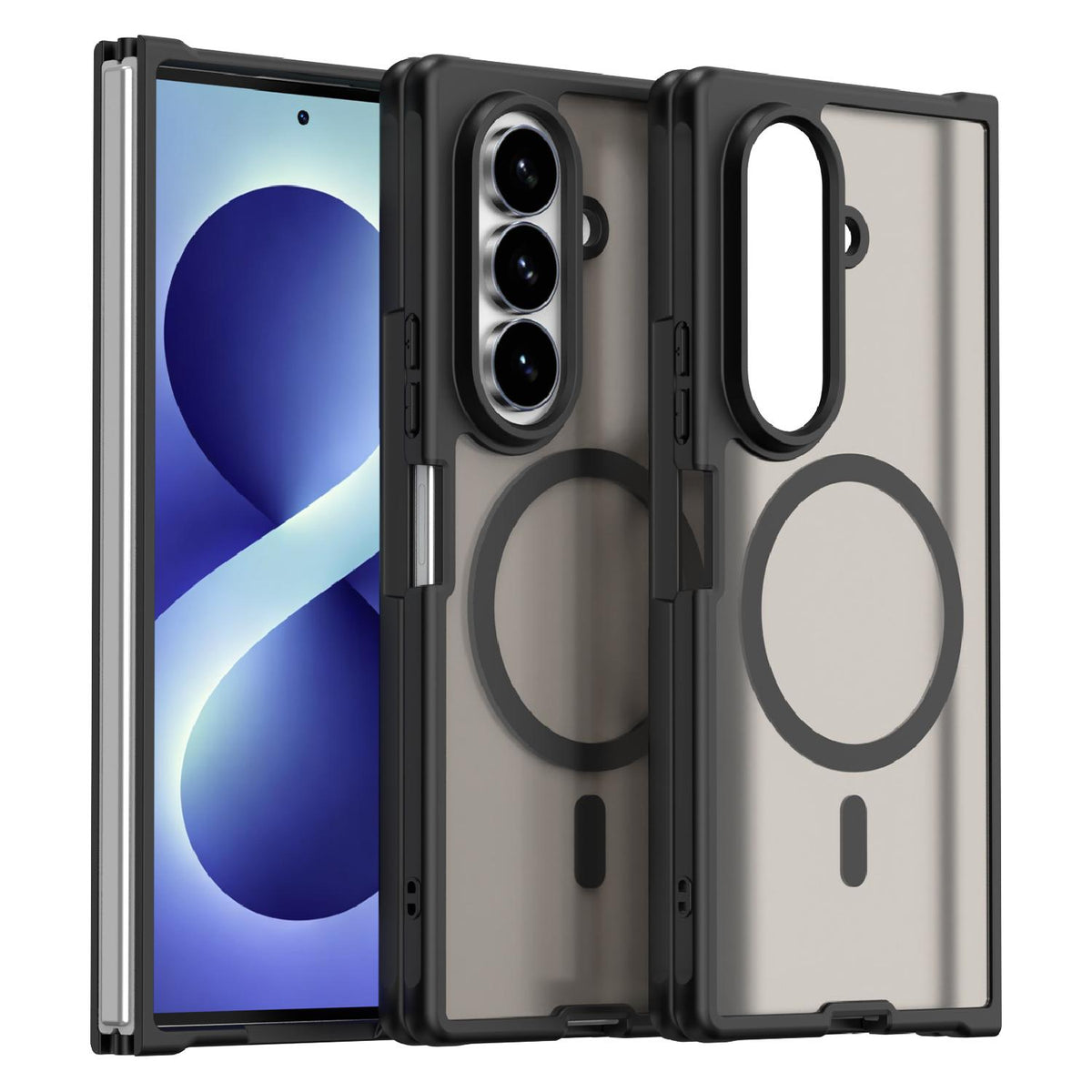 For Galaxy Z Fold8 Ultra 5G Fan Dun Series TPU Hybrid PC Frosted Magsafe Phone Case - Black - EDA008120805A