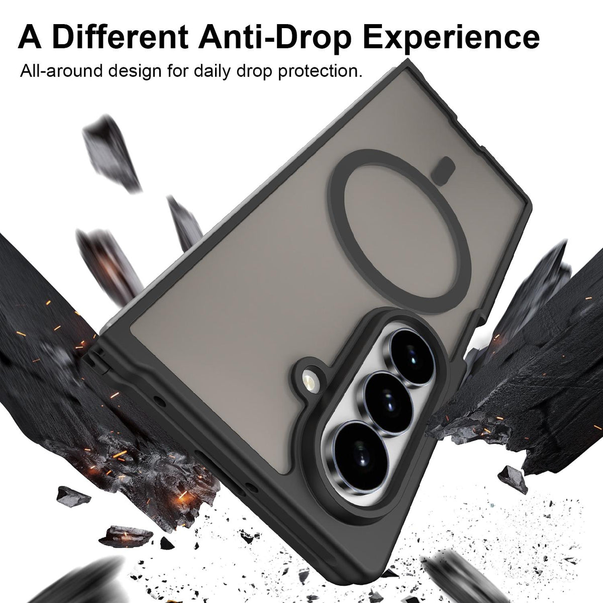 For Galaxy Z Fold8 Ultra 5G Fan Dun Series TPU Hybrid PC Frosted Magsafe Phone Case - Black - EDA008120805A