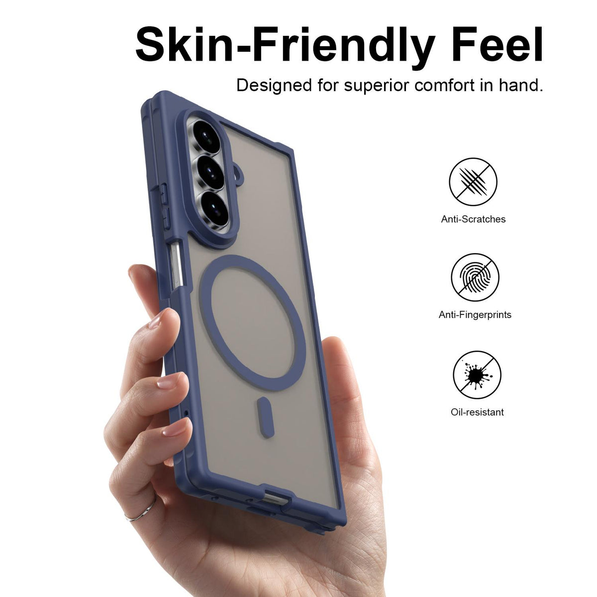 For Galaxy Z Fold8 Ultra 5G Fan Dun Series TPU Hybrid PC Frosted Magsafe Phone Case - Blue - EDA008120805B
