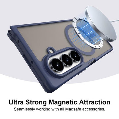 For Galaxy Z Fold8 Ultra 5G Fan Dun Series TPU Hybrid PC Frosted Magsafe Phone Case - Blue - EDA008120805B
