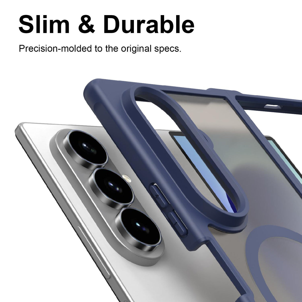 For Galaxy Z Fold8 Ultra 5G Fan Dun Series TPU Hybrid PC Frosted Magsafe Phone Case - Blue - EDA008120805B