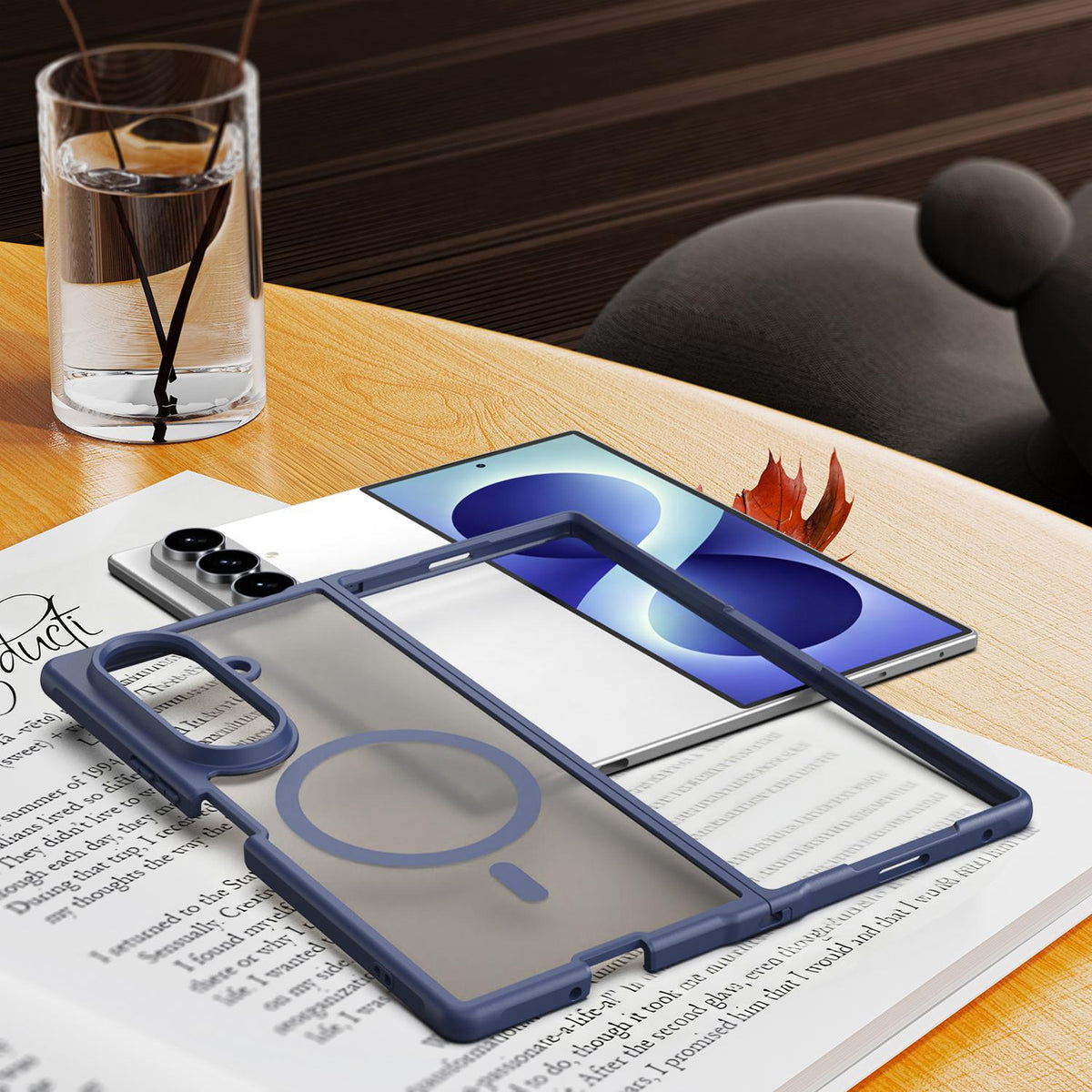 For Galaxy Z Fold8 Ultra 5G Fan Dun Series TPU Hybrid PC Frosted Magsafe Phone Case - Blue - EDA008120805B