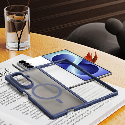 For Galaxy Z Fold8 Ultra 5G Fan Dun Series TPU Hybrid PC Frosted Magsafe Phone Case - Blue - EDA008120805B