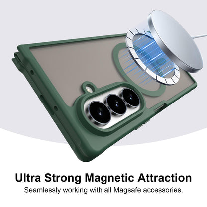 For Galaxy Z Fold8 Ultra 5G Fan Dun Series TPU Hybrid PC Frosted Magsafe Phone Case - Green - EDA008120805C