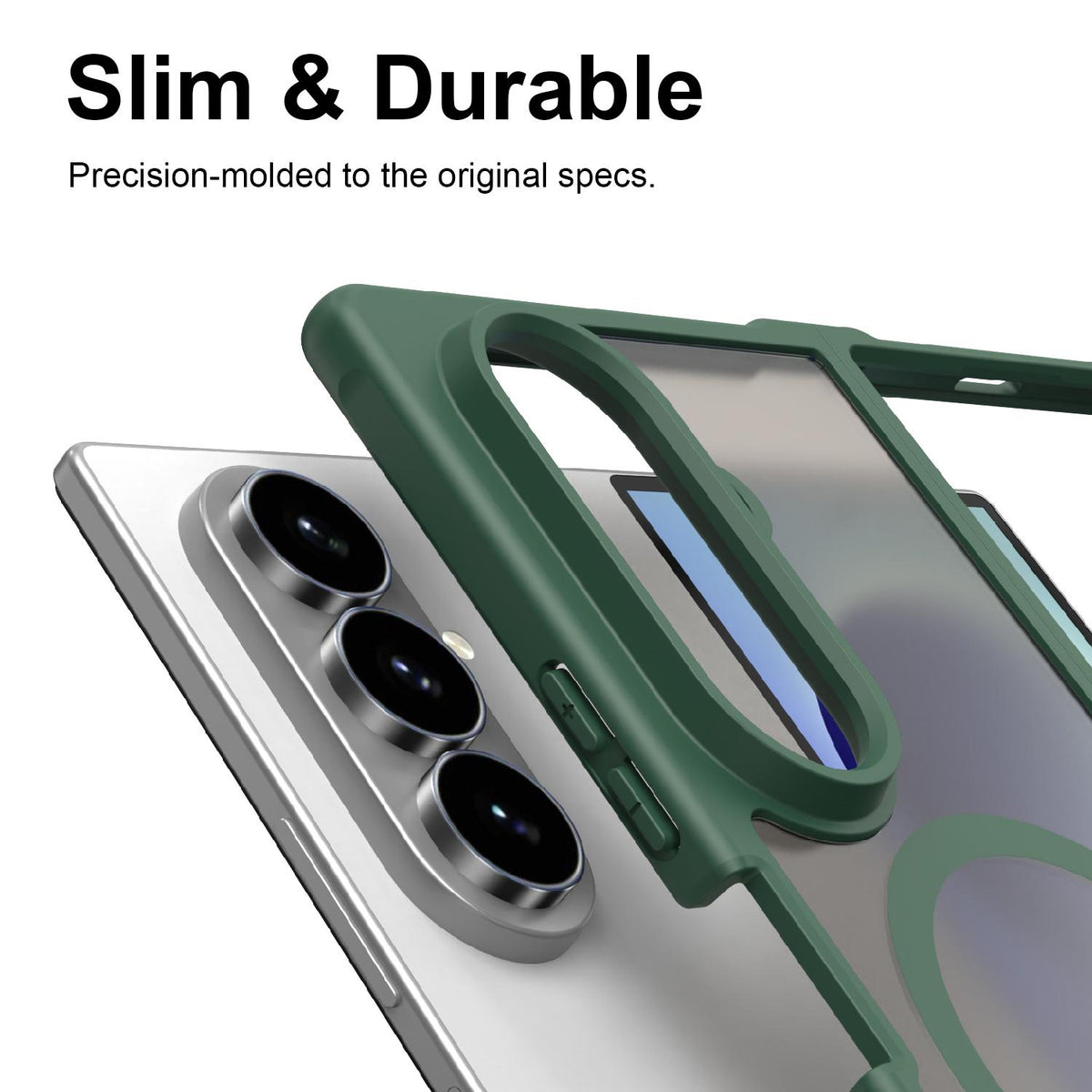 For Galaxy Z Fold8 Ultra 5G Fan Dun Series TPU Hybrid PC Frosted Magsafe Phone Case - Green - EDA008120805C
