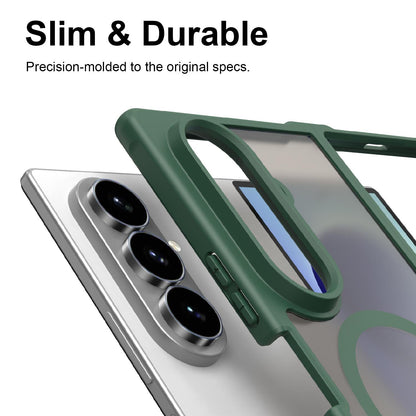 For Galaxy Z Fold8 Ultra 5G Fan Dun Series TPU Hybrid PC Frosted Magsafe Phone Case - Green - EDA008120805C
