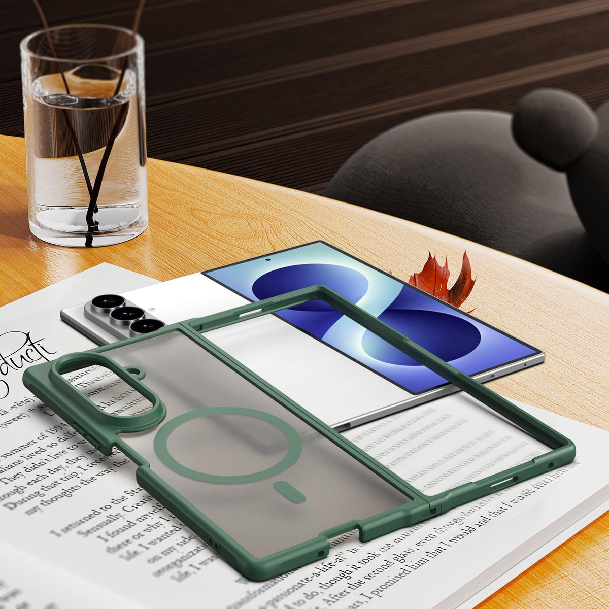 For Galaxy Z Fold8 Ultra 5G Fan Dun Series TPU Hybrid PC Frosted Magsafe Phone Case - Green - EDA008120805C