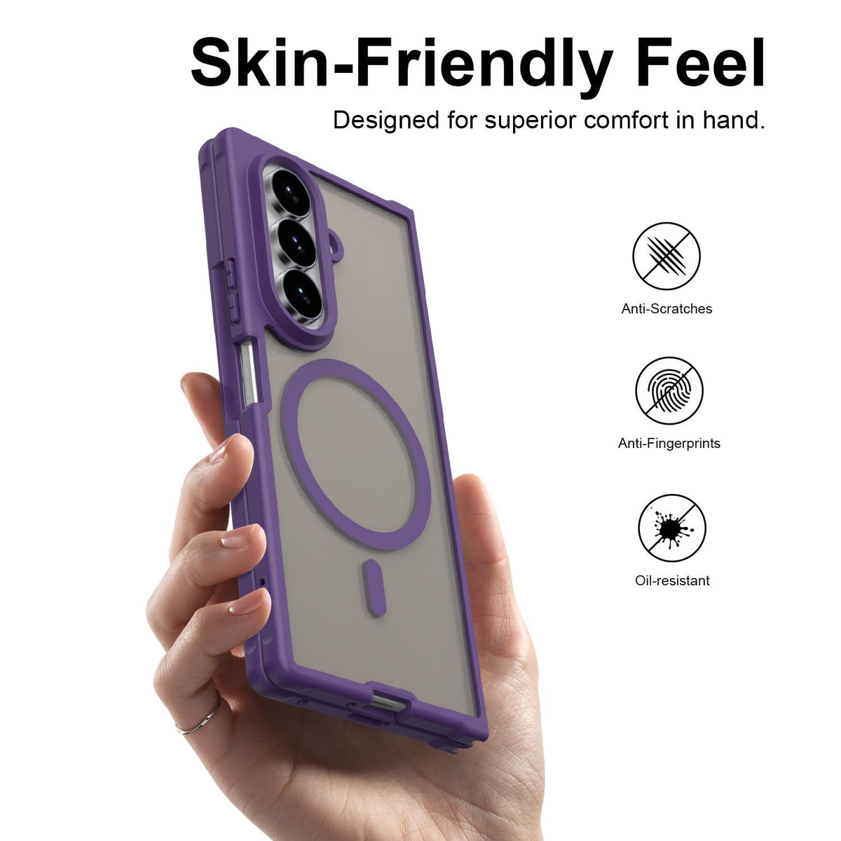 For Galaxy Z Fold8 Ultra 5G Fan Dun Series TPU Hybrid PC Frosted Magsafe Phone Case - Purple - EDA008120805D