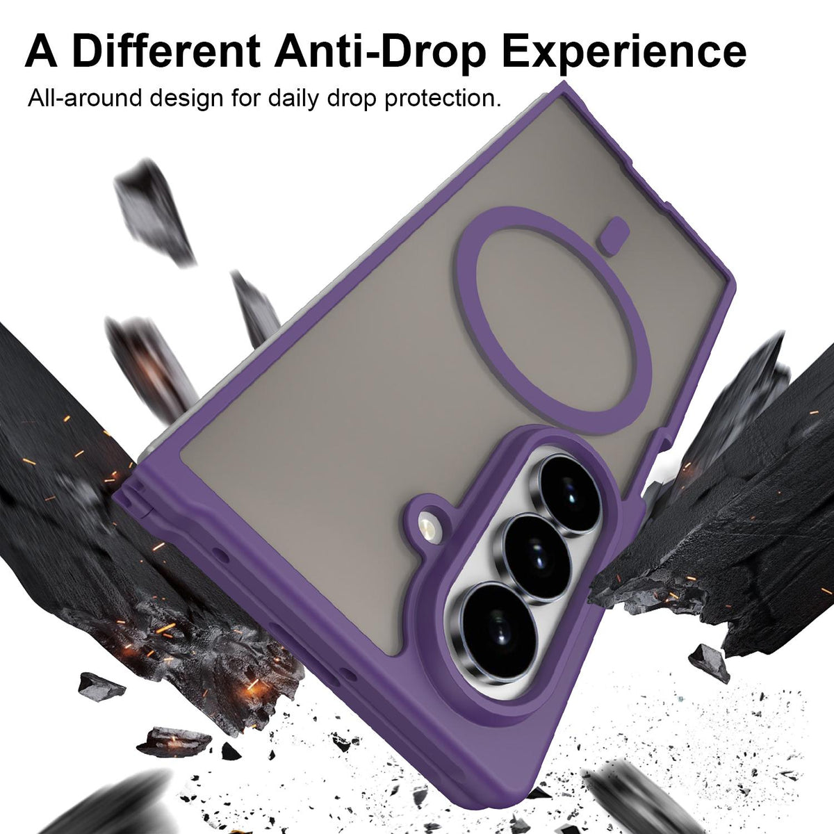 For Galaxy Z Fold8 Ultra 5G Fan Dun Series TPU Hybrid PC Frosted Magsafe Phone Case - Purple - EDA008120805D