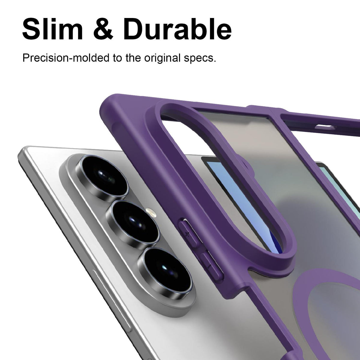 For Galaxy Z Fold8 Ultra 5G Fan Dun Series TPU Hybrid PC Frosted Magsafe Phone Case - Purple - EDA008120805D