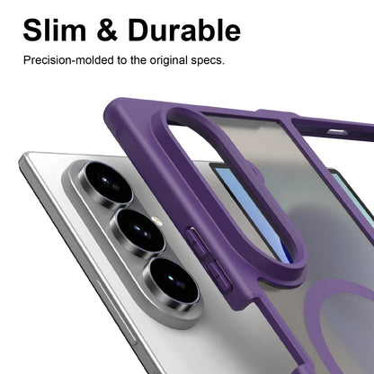 For Galaxy Z Fold8 Ultra 5G Fan Dun Series TPU Hybrid PC Frosted Magsafe Phone Case - Purple - EDA008120805D