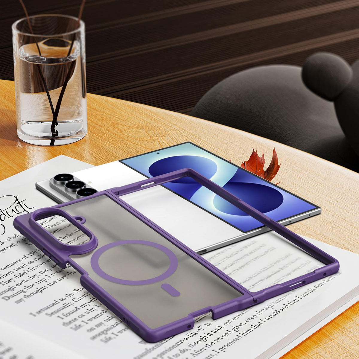 For Galaxy Z Fold8 Ultra 5G Fan Dun Series TPU Hybrid PC Frosted Magsafe Phone Case - Purple - EDA008120805D