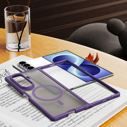 For Galaxy Z Fold8 Ultra 5G Fan Dun Series TPU Hybrid PC Frosted Magsafe Phone Case - Purple - EDA008120805D