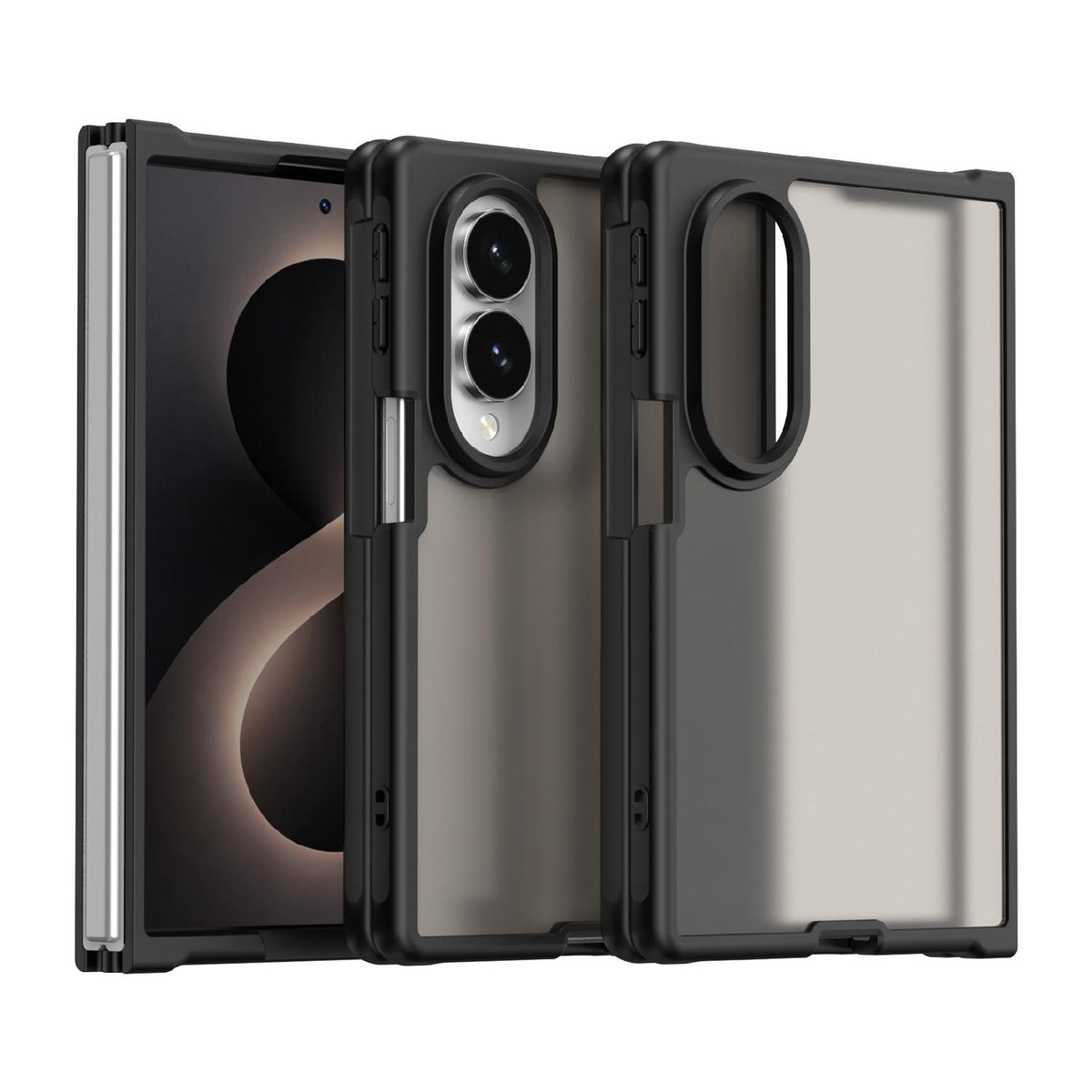 For Galaxy Z Fold8 5G Fan Dun Series TPU Hybrid PC Frosted Phone Case - Black - EDA008121103A