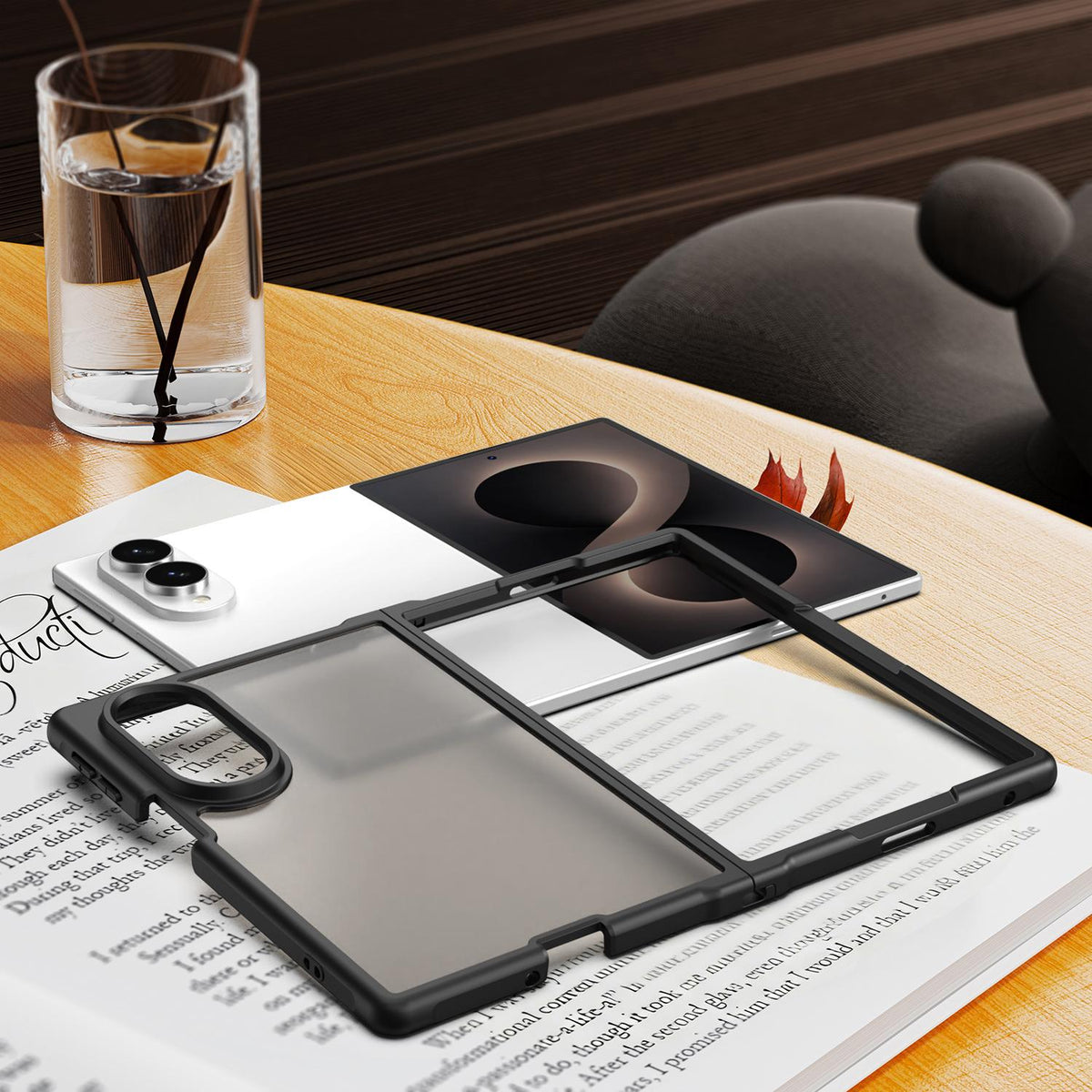 For Galaxy Z Fold8 5G Fan Dun Series TPU Hybrid PC Frosted Phone Case - Black - EDA008121103A