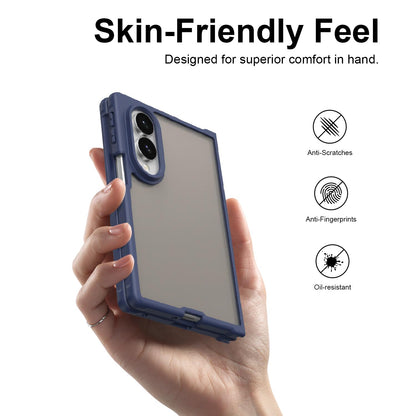 For Galaxy Z Fold8 5G Fan Dun Series TPU Hybrid PC Frosted Phone Case - Blue - EDA008121103B