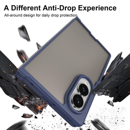 For Galaxy Z Fold8 5G Fan Dun Series TPU Hybrid PC Frosted Phone Case - Blue - EDA008121103B