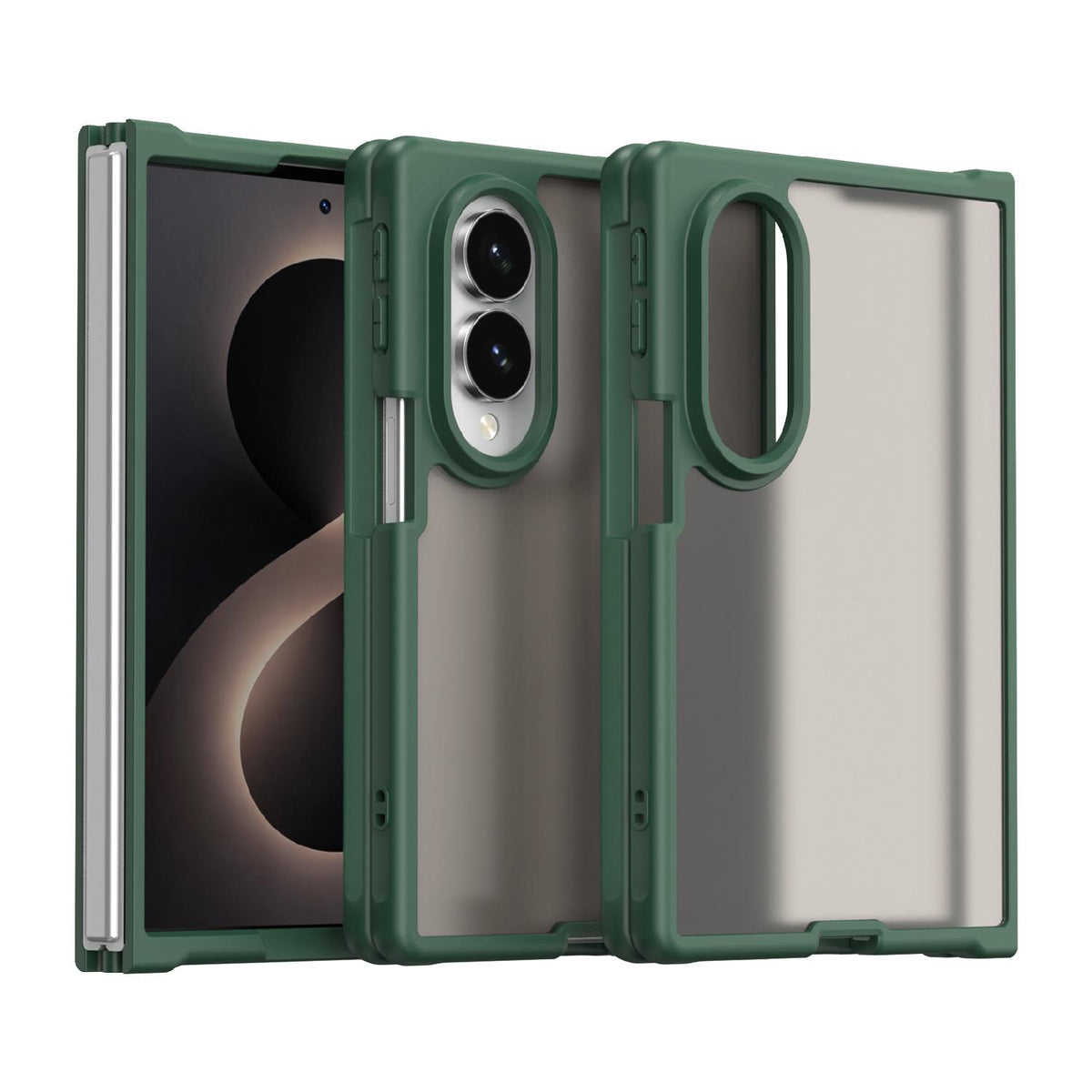 For Galaxy Z Fold8 5G Fan Dun Series TPU Hybrid PC Frosted Phone Case - Green - EDA008121103C