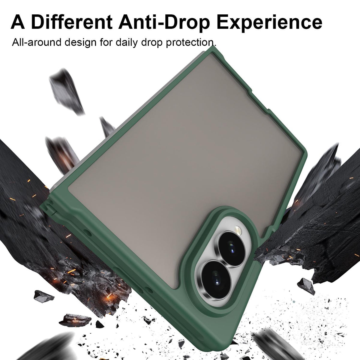 For Galaxy Z Fold8 5G Fan Dun Series TPU Hybrid PC Frosted Phone Case - Green - EDA008121103C