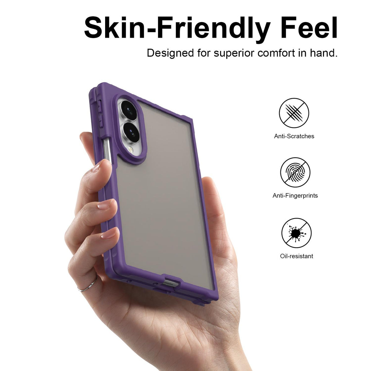 For Galaxy Z Fold8 5G Fan Dun Series TPU Hybrid PC Frosted Phone Case - Purple - EDA008121103D