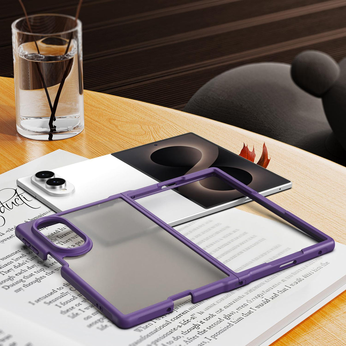 For Galaxy Z Fold8 5G Fan Dun Series TPU Hybrid PC Frosted Phone Case - Purple - EDA008121103D