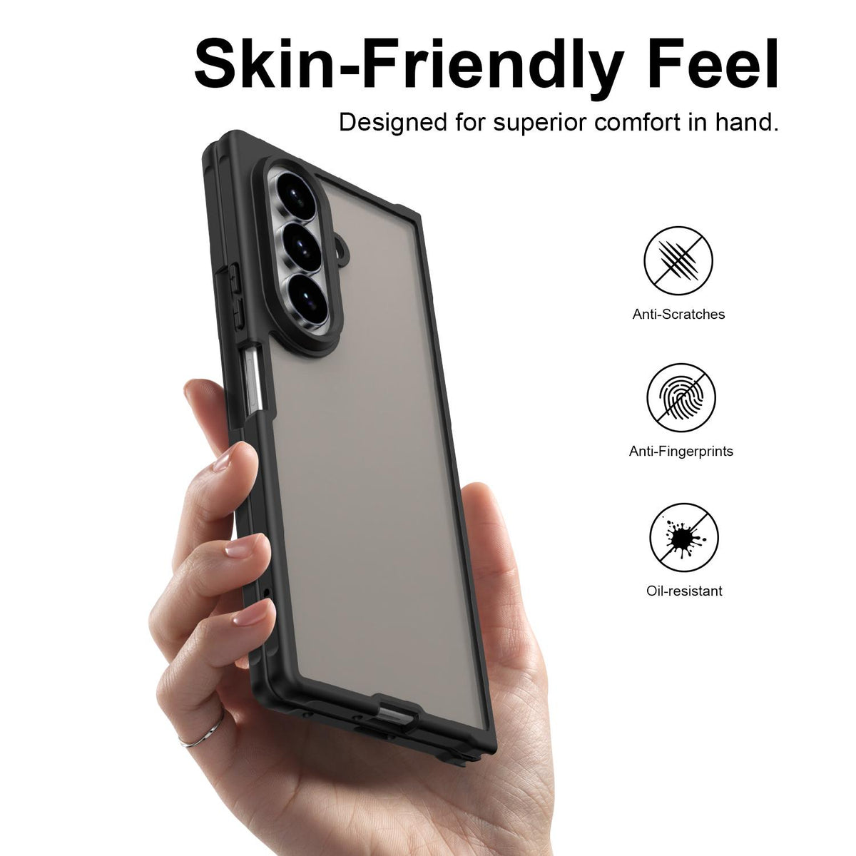 For Galaxy Z Fold8 Ultra 5G Fan Dun Series TPU Hybrid PC Frosted Phone Case - Black - EDA008121104A