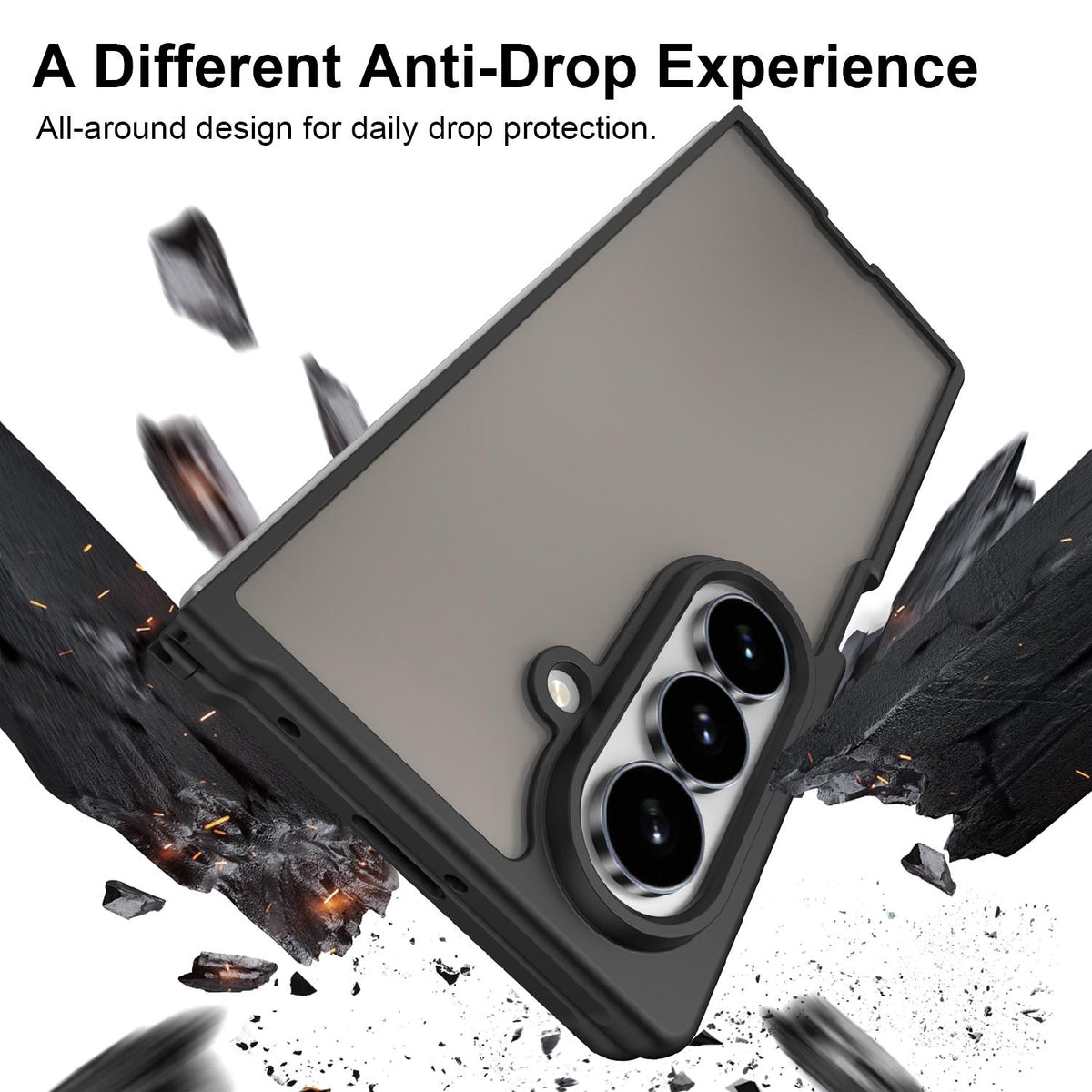 For Galaxy Z Fold8 Ultra 5G Fan Dun Series TPU Hybrid PC Frosted Phone Case - Black - EDA008121104A