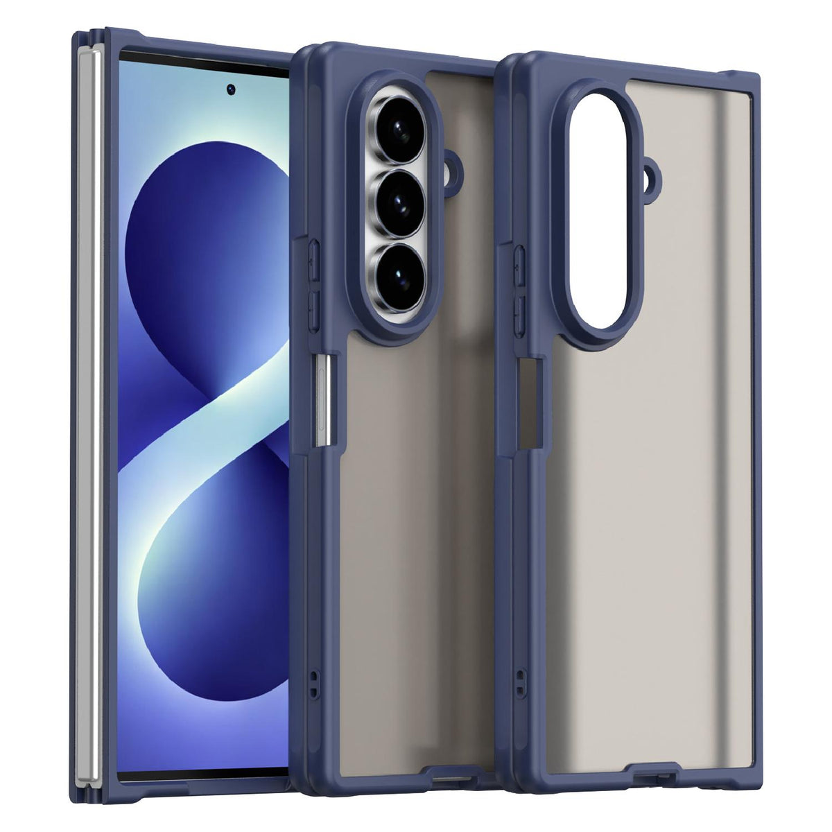 For Galaxy Z Fold8 Ultra 5G Fan Dun Series TPU Hybrid PC Frosted Phone Case - Blue - EDA008121104B