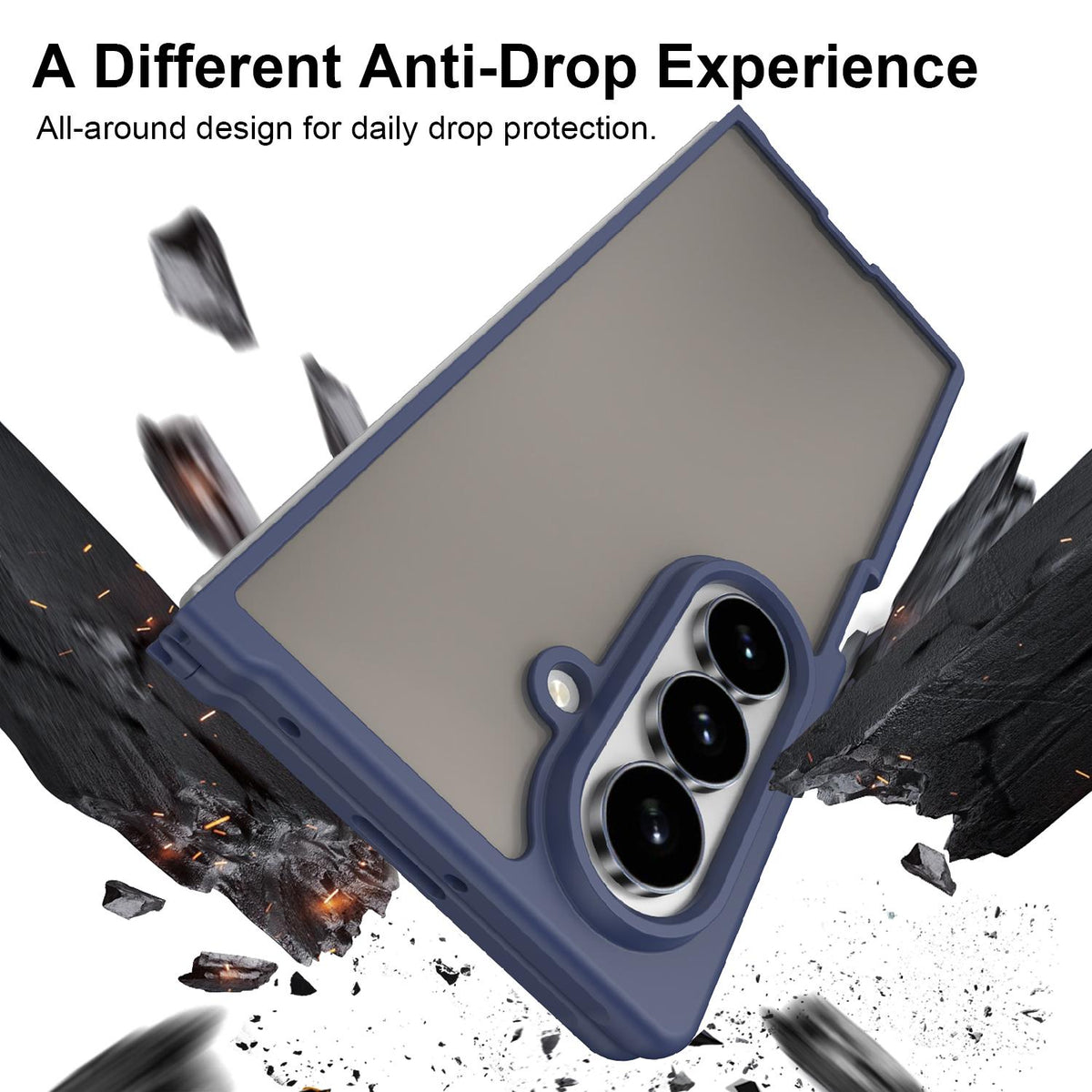 For Galaxy Z Fold8 Ultra 5G Fan Dun Series TPU Hybrid PC Frosted Phone Case - Blue - EDA008121104B
