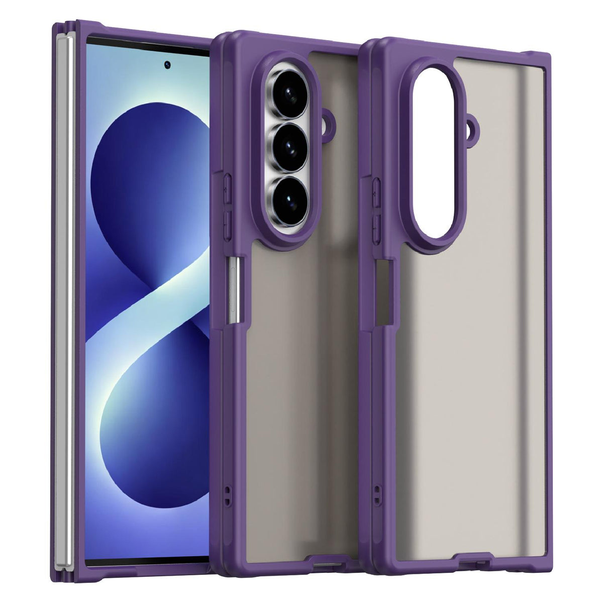 For Galaxy Z Fold8 Ultra 5G Fan Dun Series TPU Hybrid PC Frosted Phone Case - Purple - EDA008121104D