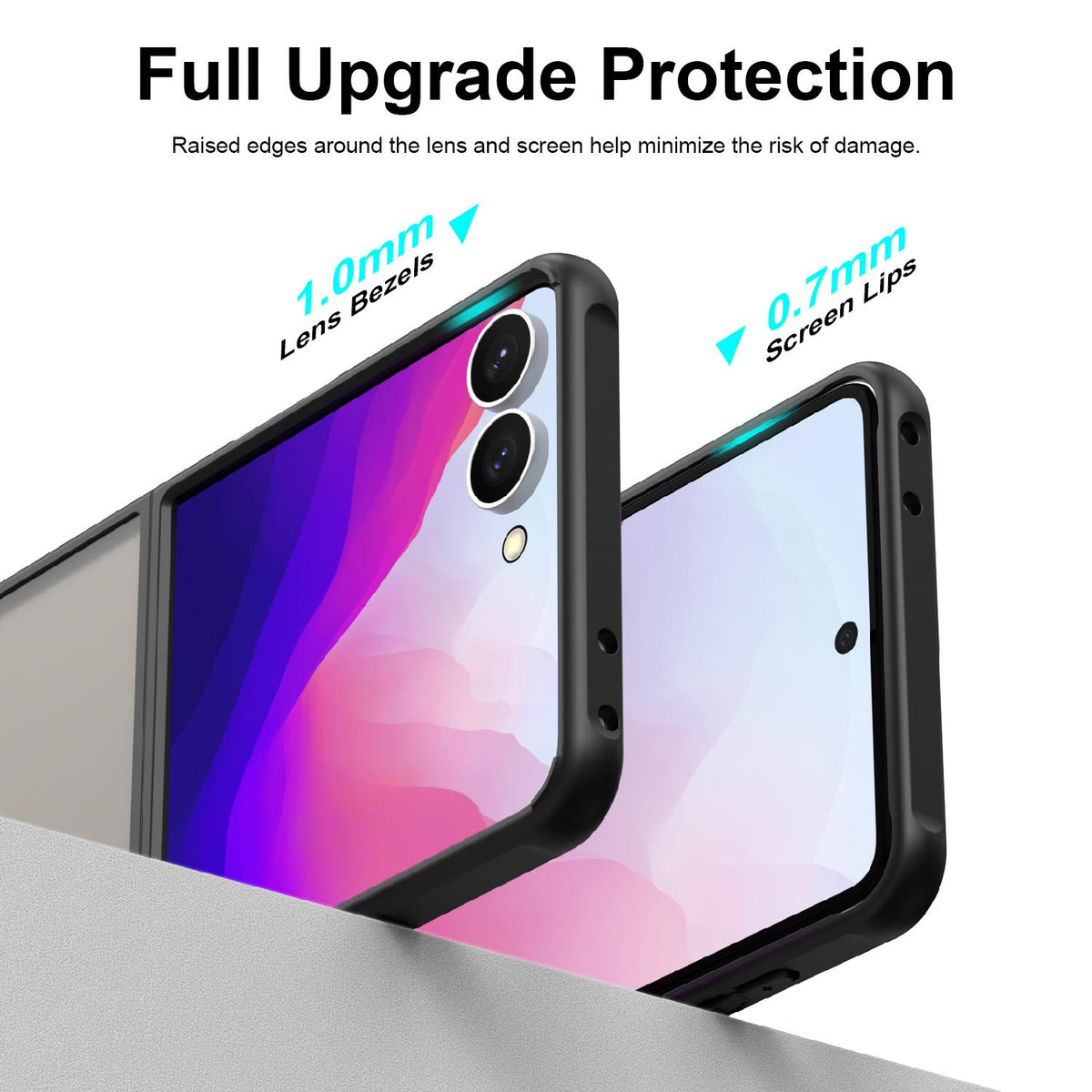 For Galaxy Z Flip8 5G Fan Dun Series TPU Hybrid PC Frosted Phone Case - Black - EDA008121105A